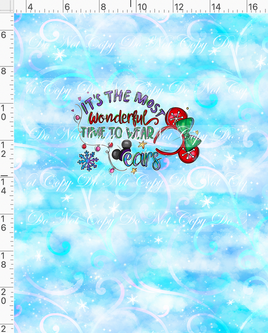 Christmas Mouse Favorite Doodles - Panel - Blue - Ears - Child