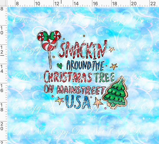 Christmas Mouse Favorite Doodles - Panel - Blue - Mainstreet - adult