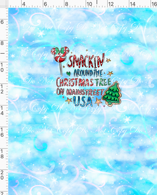 Christmas Mouse Favorite Doodles - Panel - Blue - Hot Cocoa - child