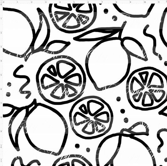 Citrus Bloom - Black and White - Regular Scale