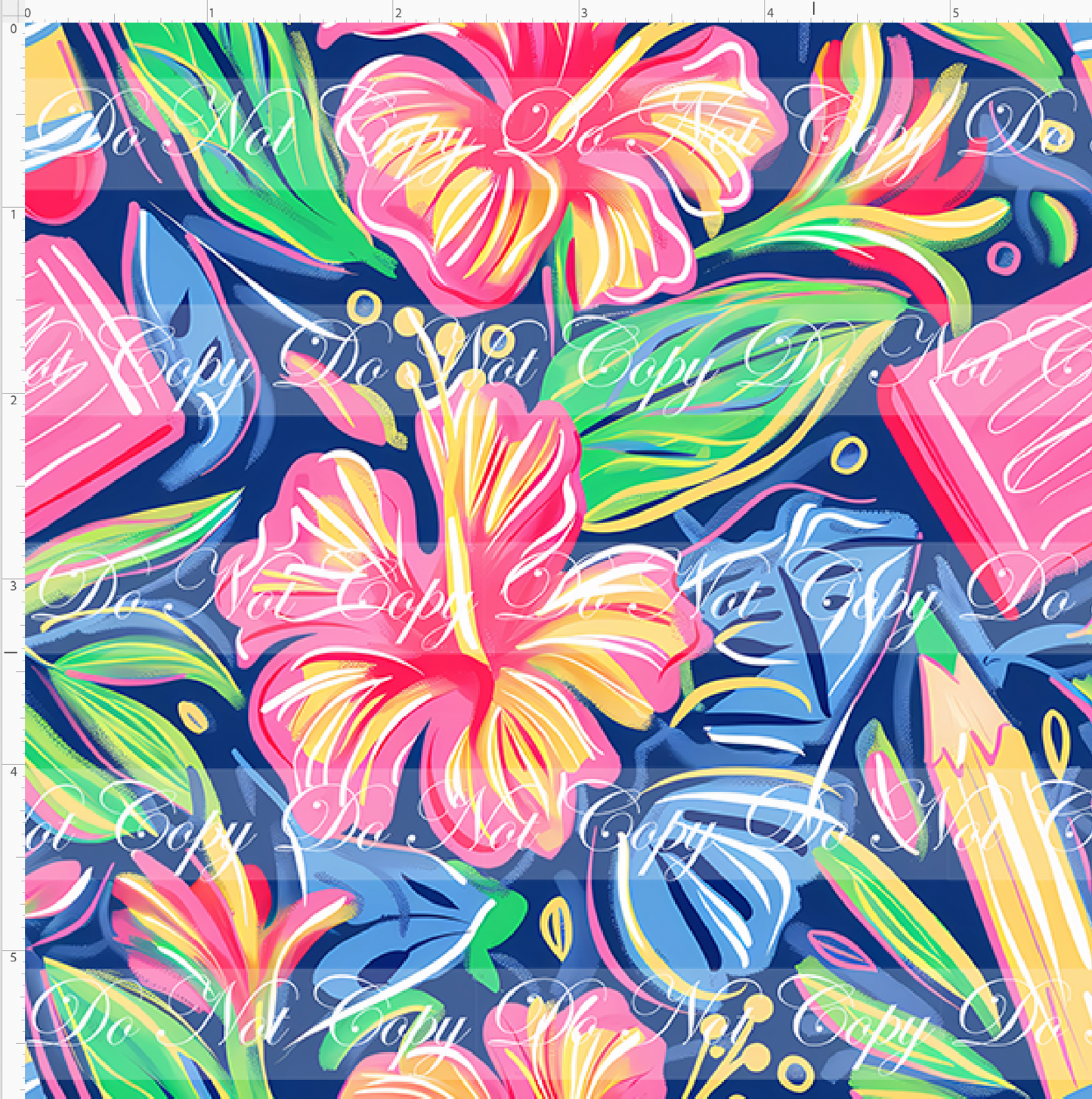 Classroom Chic - Navy Floral & Pencil Toss