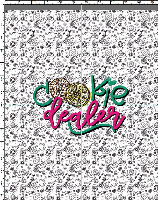 Cookie Dealer Doodles - Full Size Blanket Panel 58W x 72H