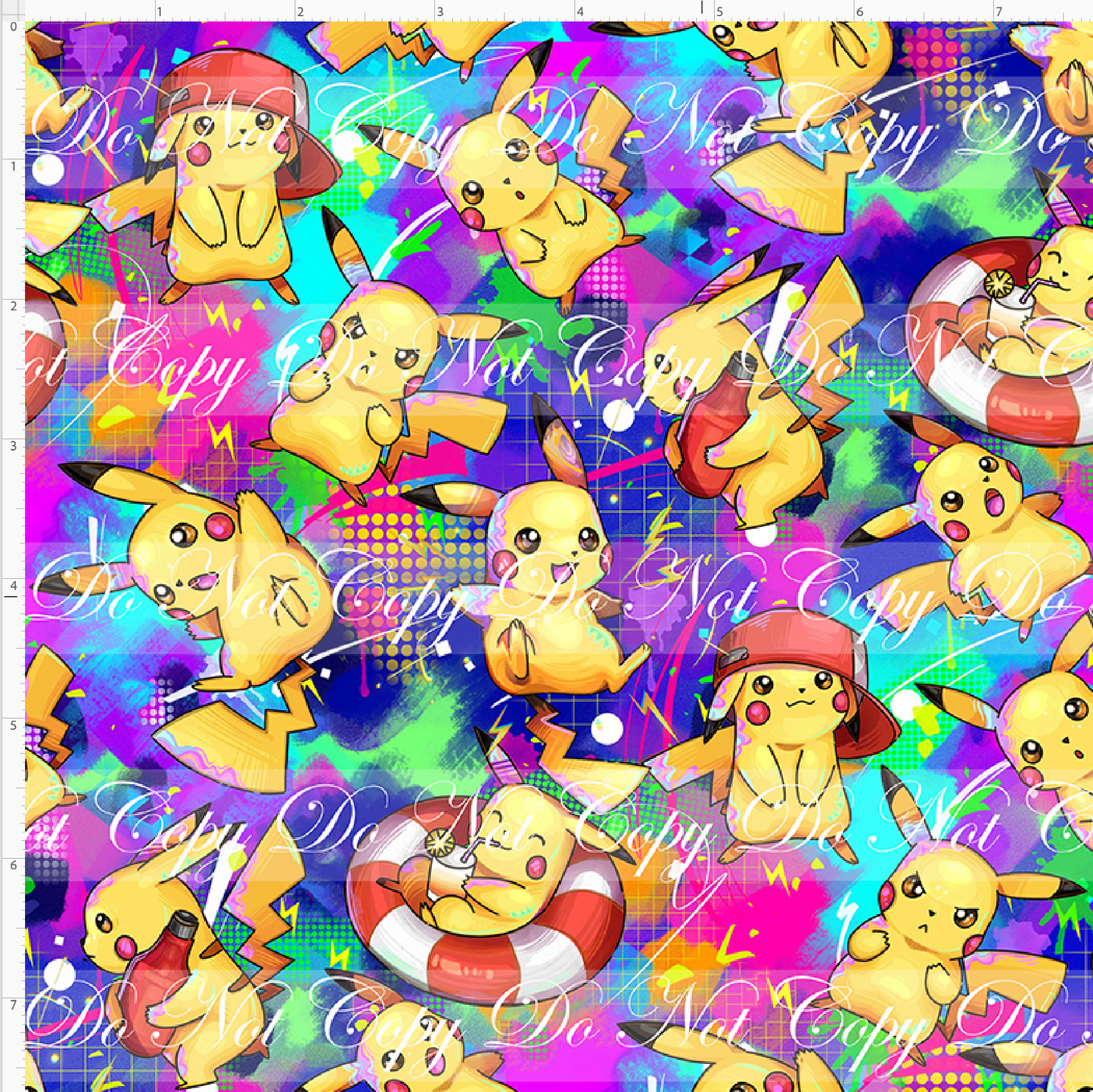 Elemental Critters - Chuchu - neon background - small scale