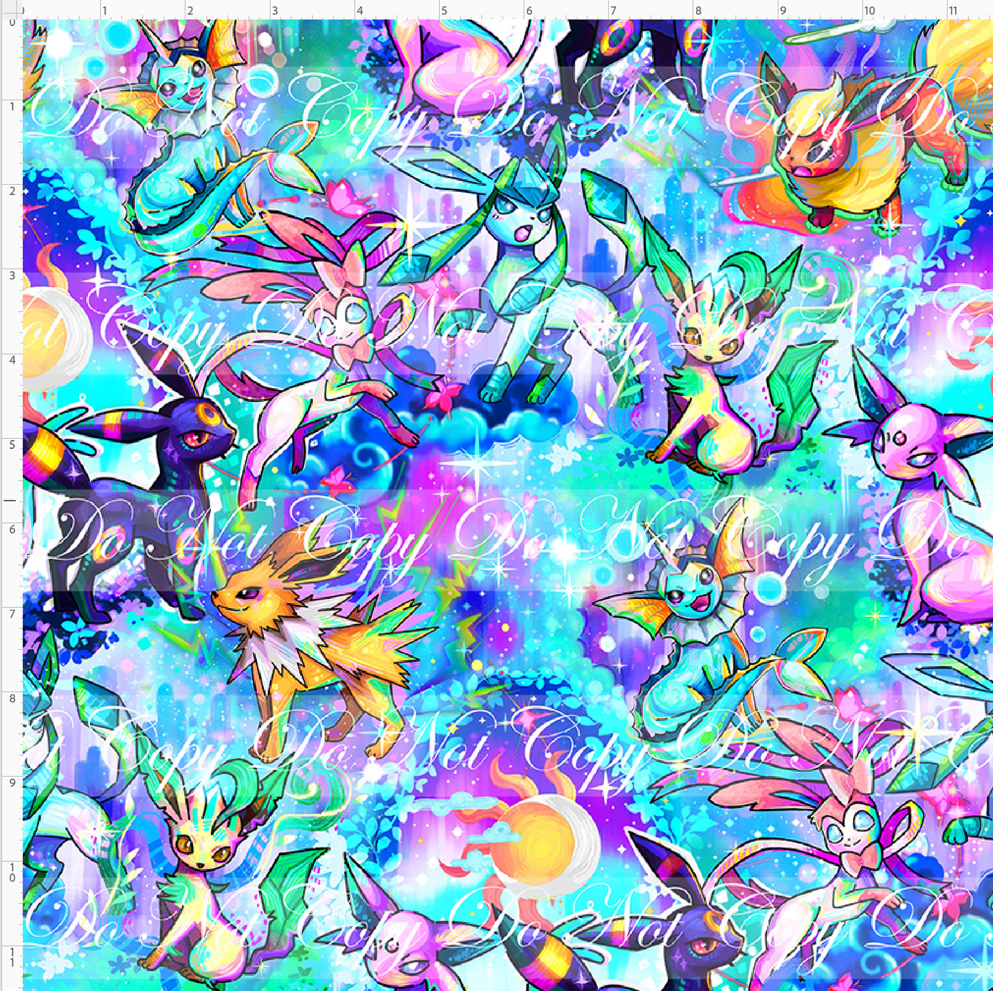 Elemental Critters - Evee - teal - regular scale