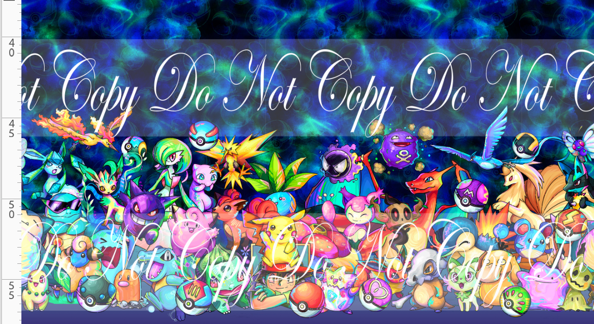 Elemental Critters - double border - blue green background