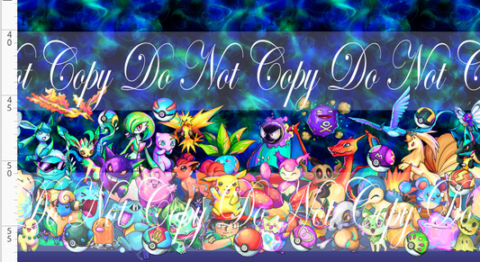 Elemental Critters - double border - blue green background