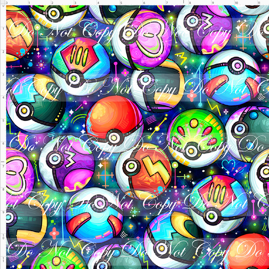 Elemental Critters - poke balls - blue green background