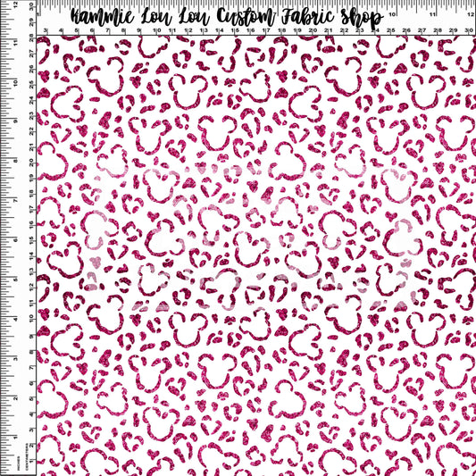 Endless Essentials - Wild Silhouettes - Raspberry Glitter on White - Small Scale