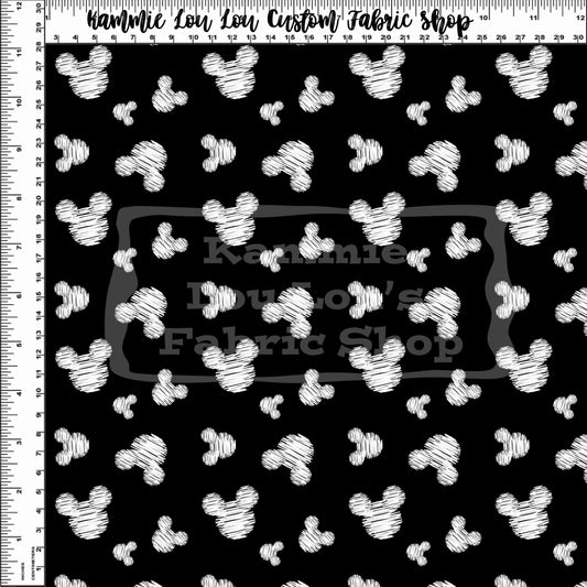 Endless Essentials: Monochrome Madness - Sketchy Mouse Head Silhouettes - Black