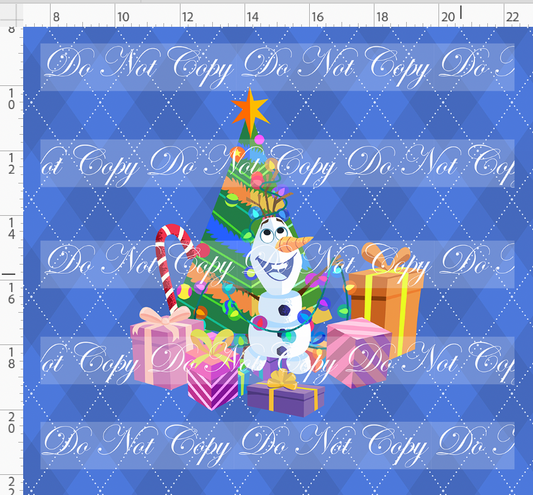 Festive Christmas - Panel - Snowman - Cornflower - Adult