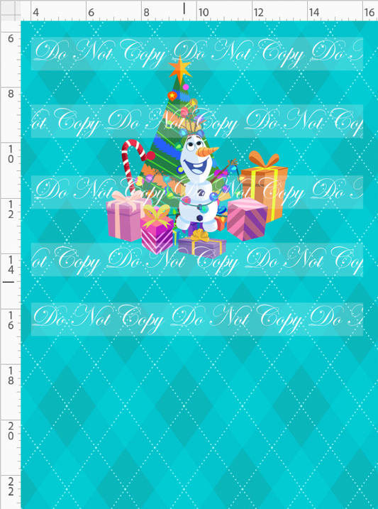 Festive Christmas - Panel - Snowman - Turquoise - Adult