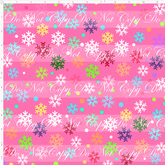 Festive Christmas - Snowflake - Pink