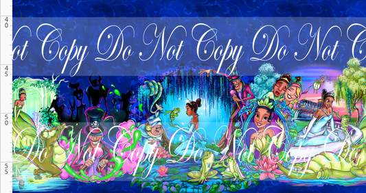 Frogs & Fireflies-Double Border-Blue