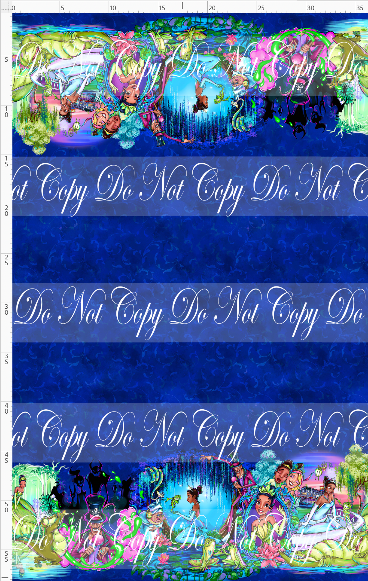 Frogs & Fireflies-Double Border-Blue