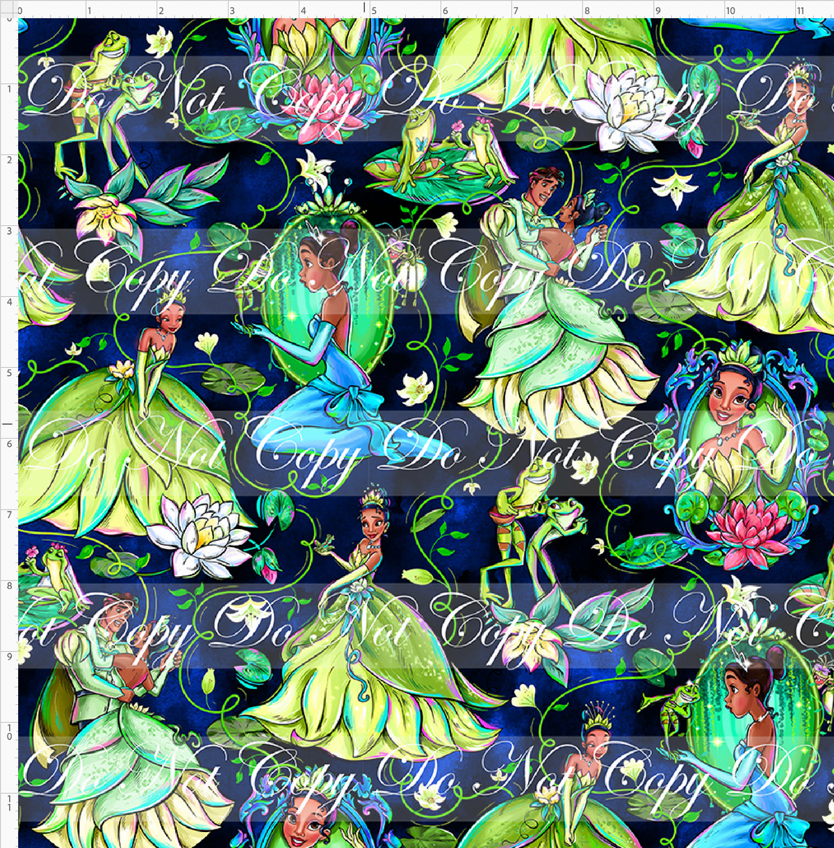 Frogs & Fireflies-Princess-Navy-Regular Scale