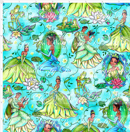 Frogs & Fireflies-Princess-aqua-Small Scale