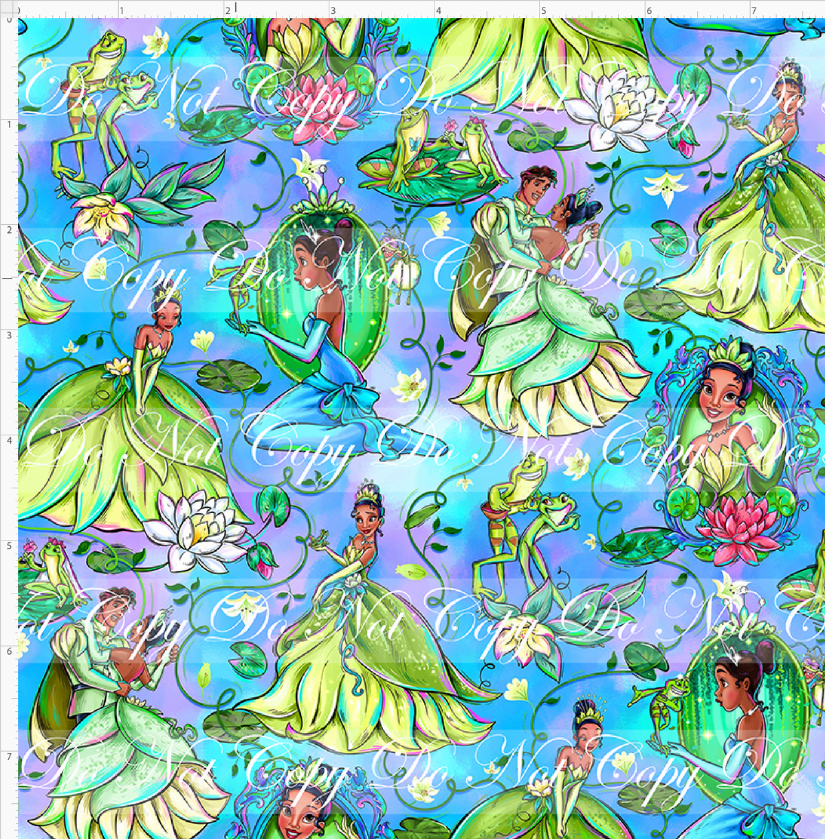 Frogs & Fireflies-Princess-blue purple-Small Scale