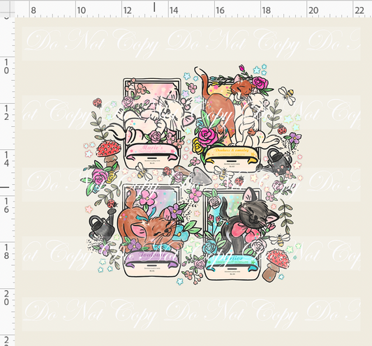 Garden Seed Packet-Cats-panel-off white-adult