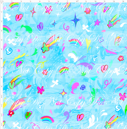 Ghibili Doodles - coordinate - blue