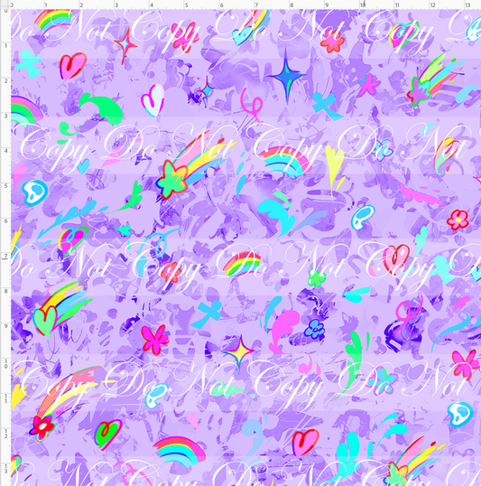 Ghibili Doodles - coordinate - purple