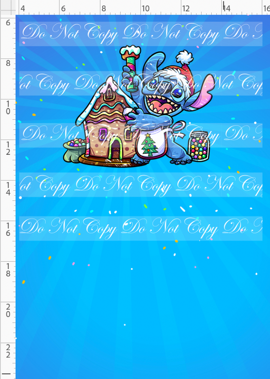 Gingerbread 626-Panel-House-blue-child