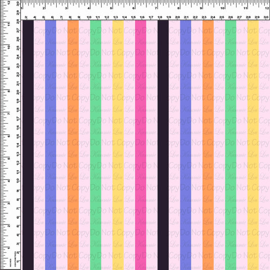 Halloween Cruise - Half Inch Stripes - Pink