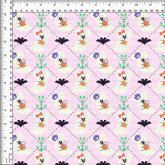 Halloween Cruise - Pink Argyle - Small Scale