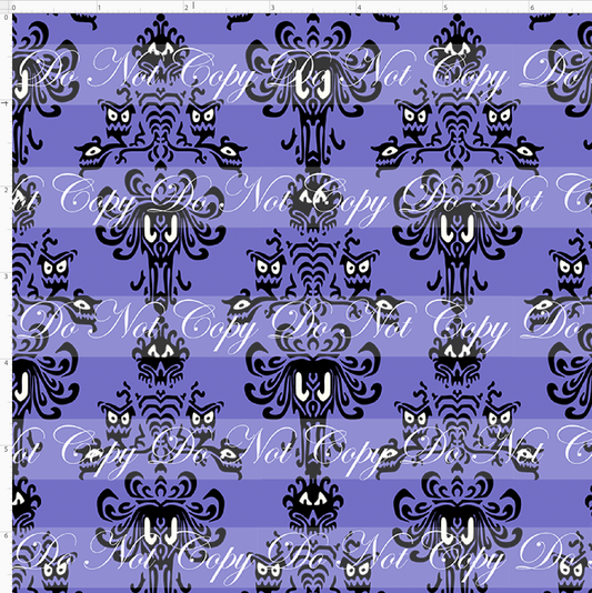 Happy Haunts - Coord - faces - purple - small scale