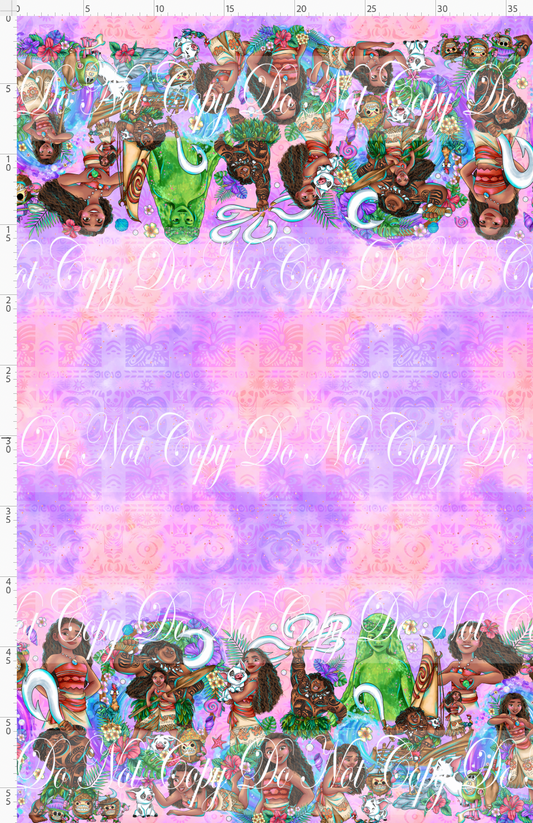 Heart of the Sea - double border - peach purple background