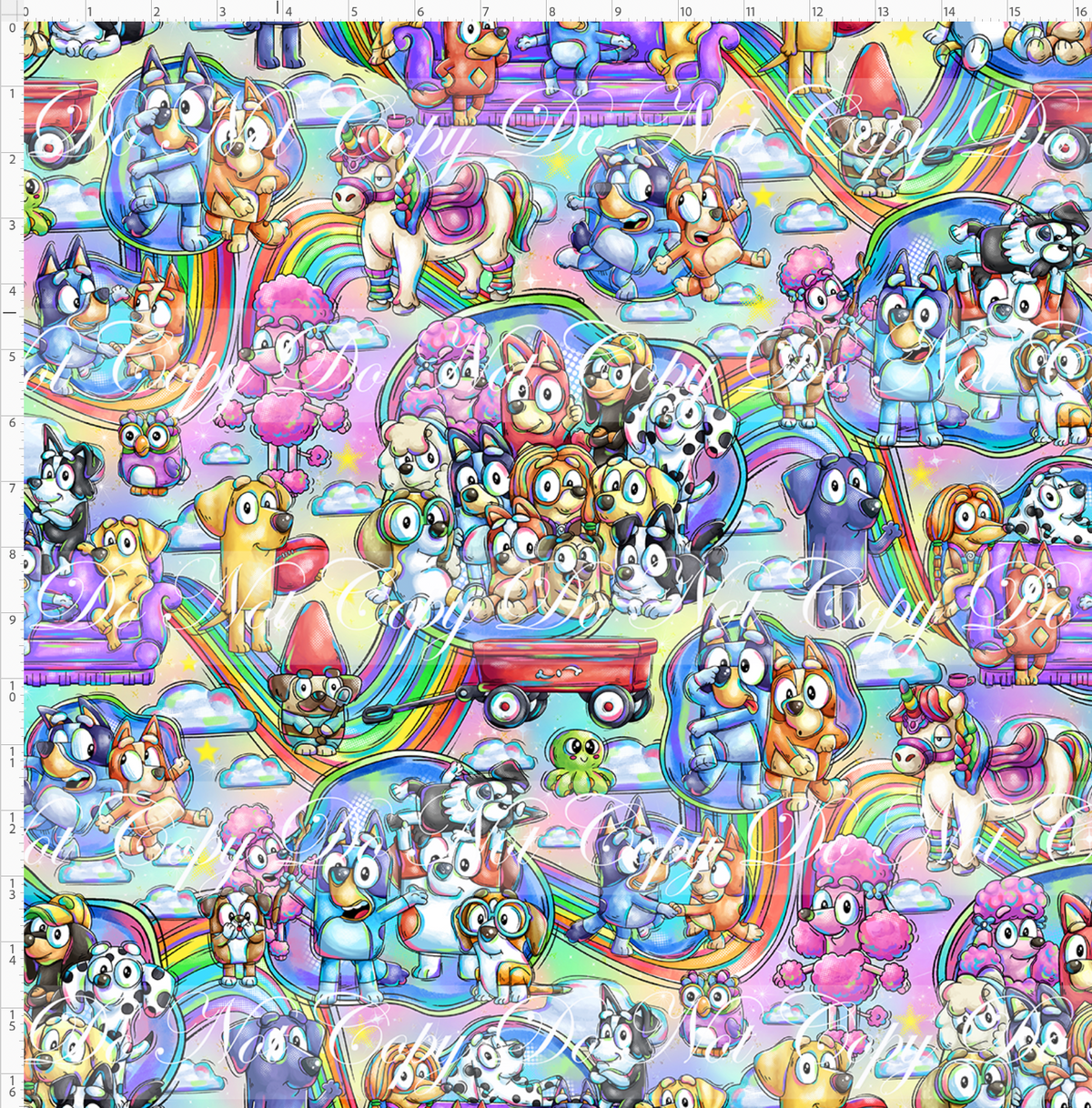 Heeler Hideaway - Characters and rainbows - Pastel Rainbow - large scale
