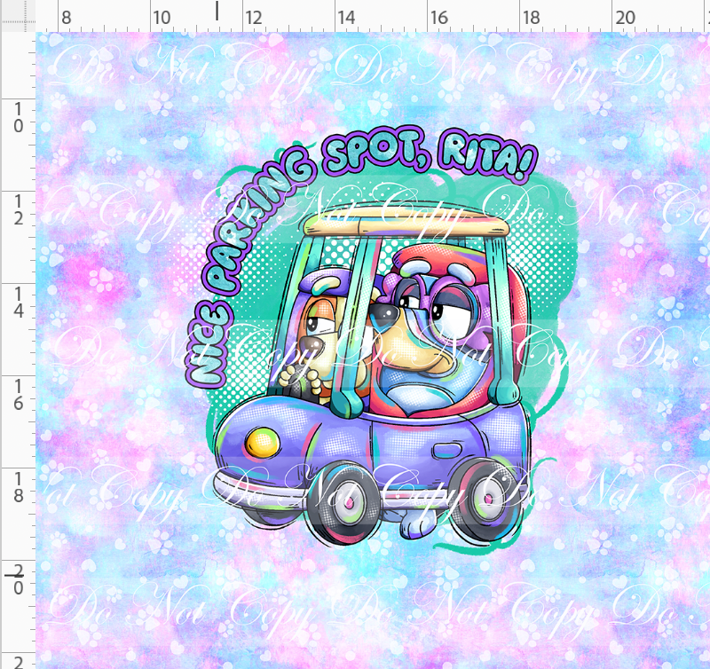 Heeler Hideaway - Panel - Rita - Blue Purple - adult
