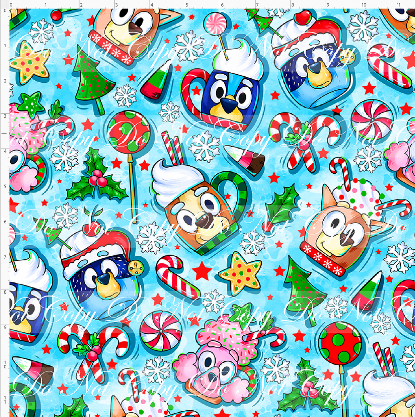 Heeler Holidays - Cocoa cups - main - sky blue - REGULAR SCALE