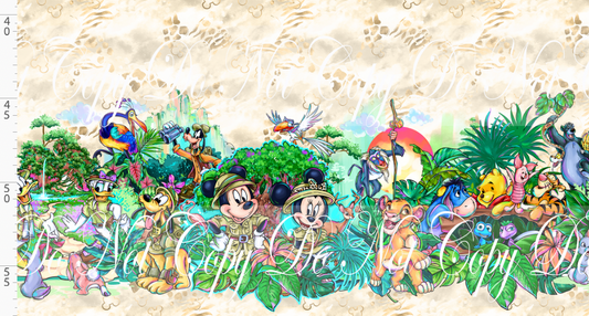 Jungle Journey - Double Border - Tan