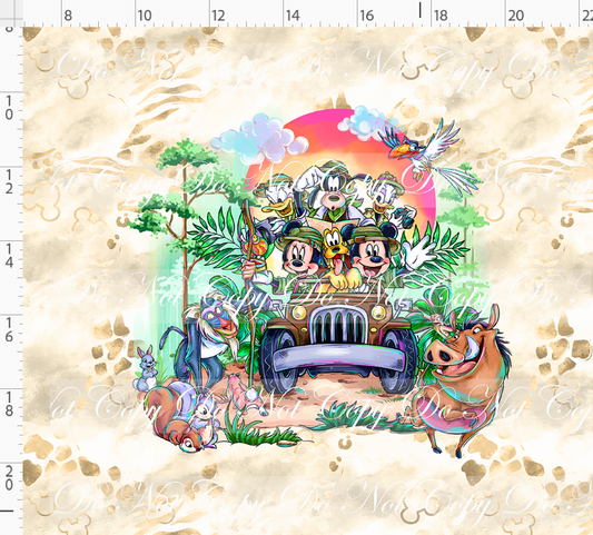 Jungle Journey - Panel - Jeep Ride - ADULT - Tan