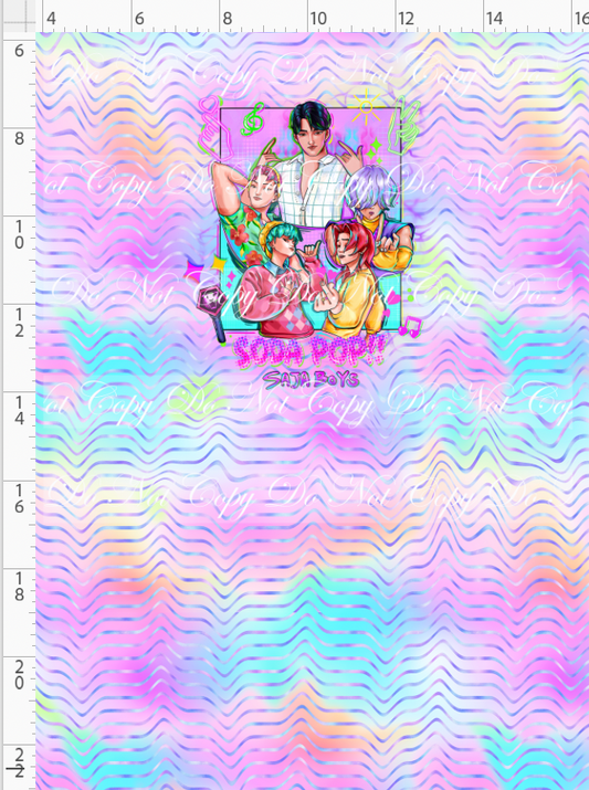 KPOP Huntrix - Panel - CHILD - 5 boys with elements - Pastel