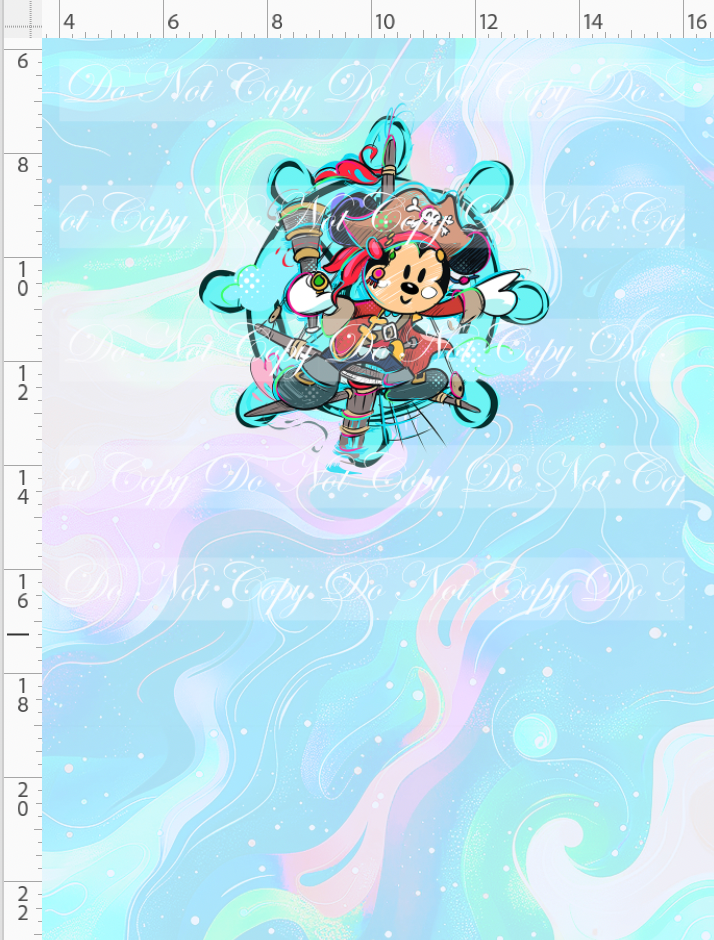 Kawaii Pirates - panel - Boy Mouse - pastel - CHILD