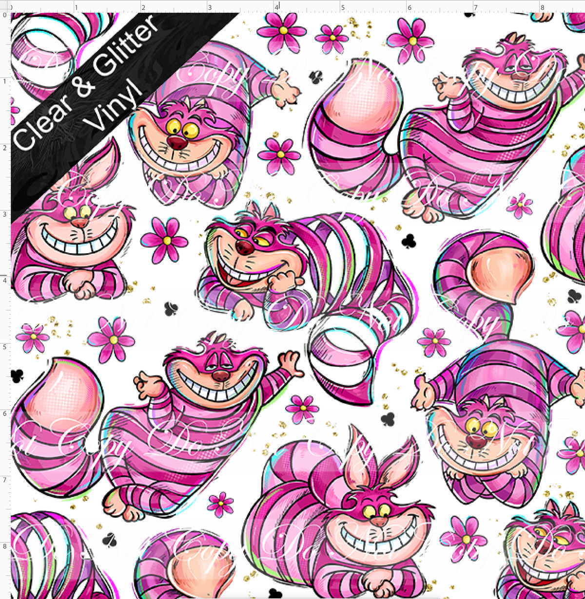 Lost in Wonderland-Cat-regular scale-CLEAR & GLITTER VINYL
