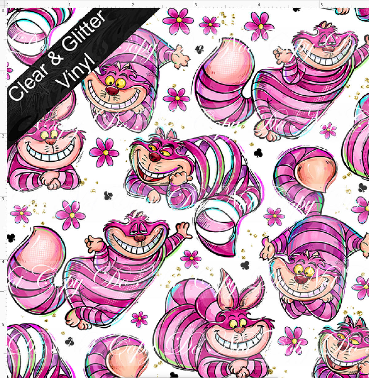 Lost in Wonderland-Cat-small scale-CLEAR & GLITTER VINYL