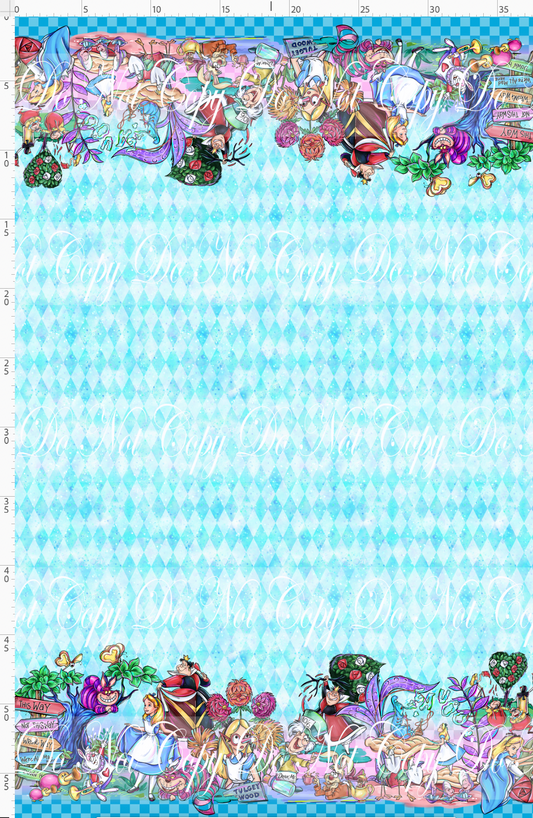 Lost in Wonderland-Double Border-blue