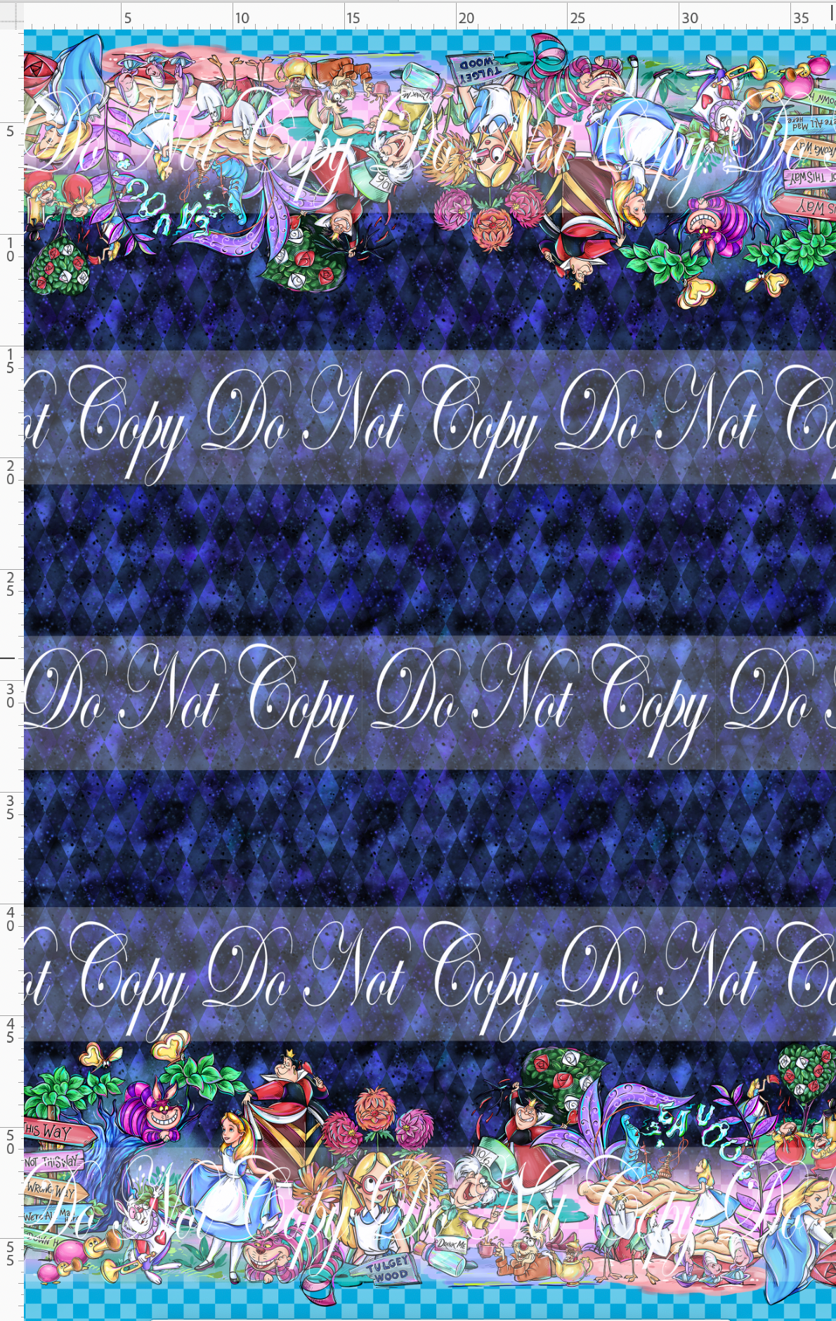 Lost in Wonderland-Double Border-navy black