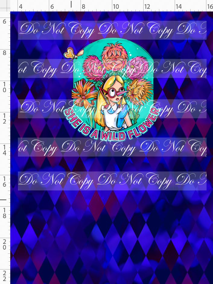 Lost in Wonderland-Panel-Wildflower-Navy Pink-child