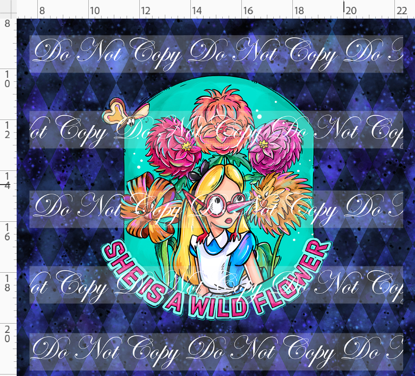 Lost in Wonderland-Panel-Wonderland-Navy Black-Adult