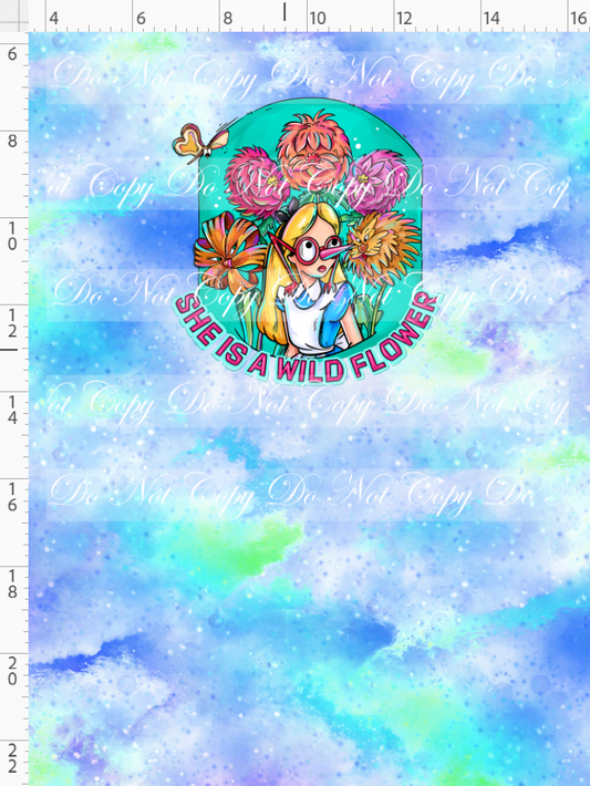 Lost in Wonderland-Panel-wildflower-blue green-child