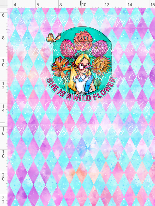 Lost in Wonderland-Panel-wildflower-pink blue-Child