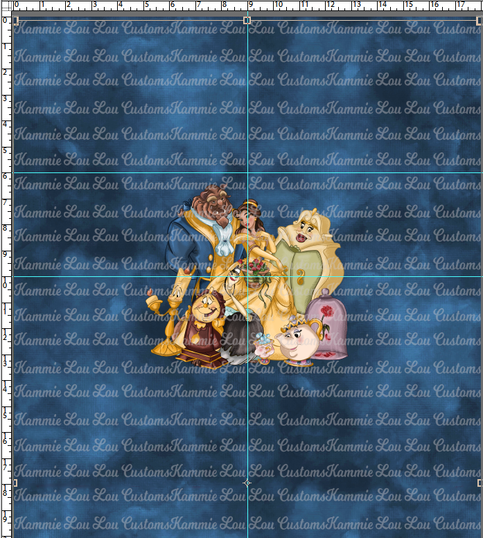 MAGICAL VACATION - ALL STACKED UP - PANELS - THE ROSE - ALL - DK BLUE  KID (18X36)