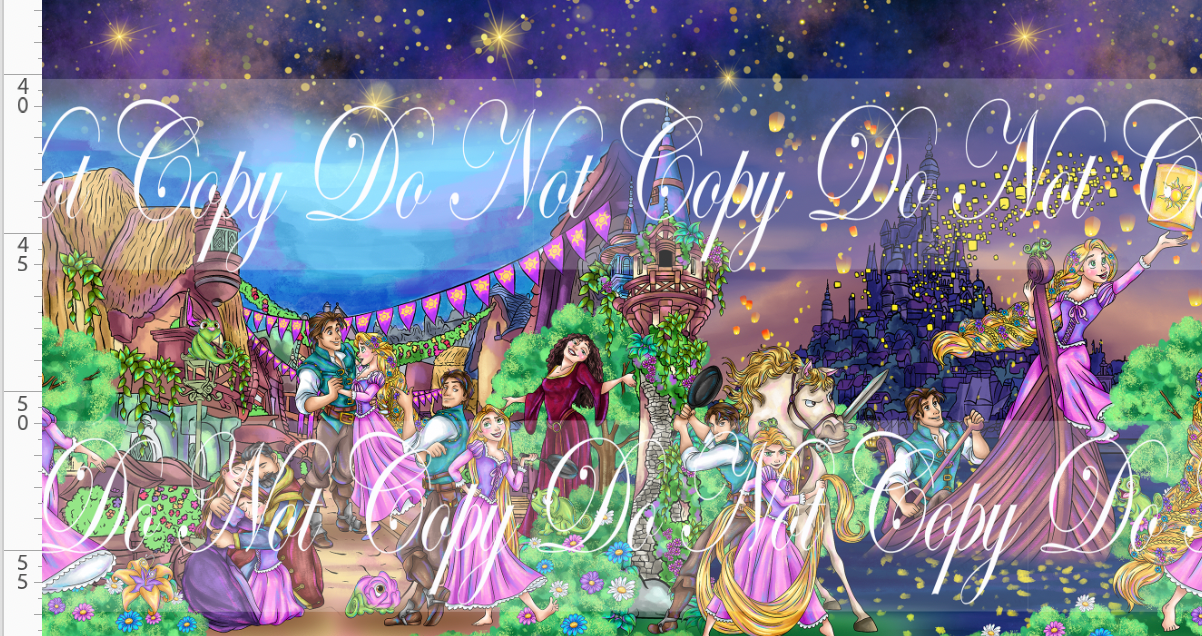 Maiden in the Tower  -double border - dark purple