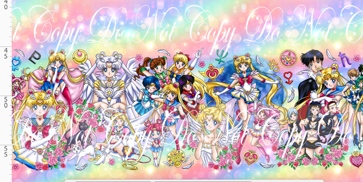 Moon Prism Magic - double border - colorful