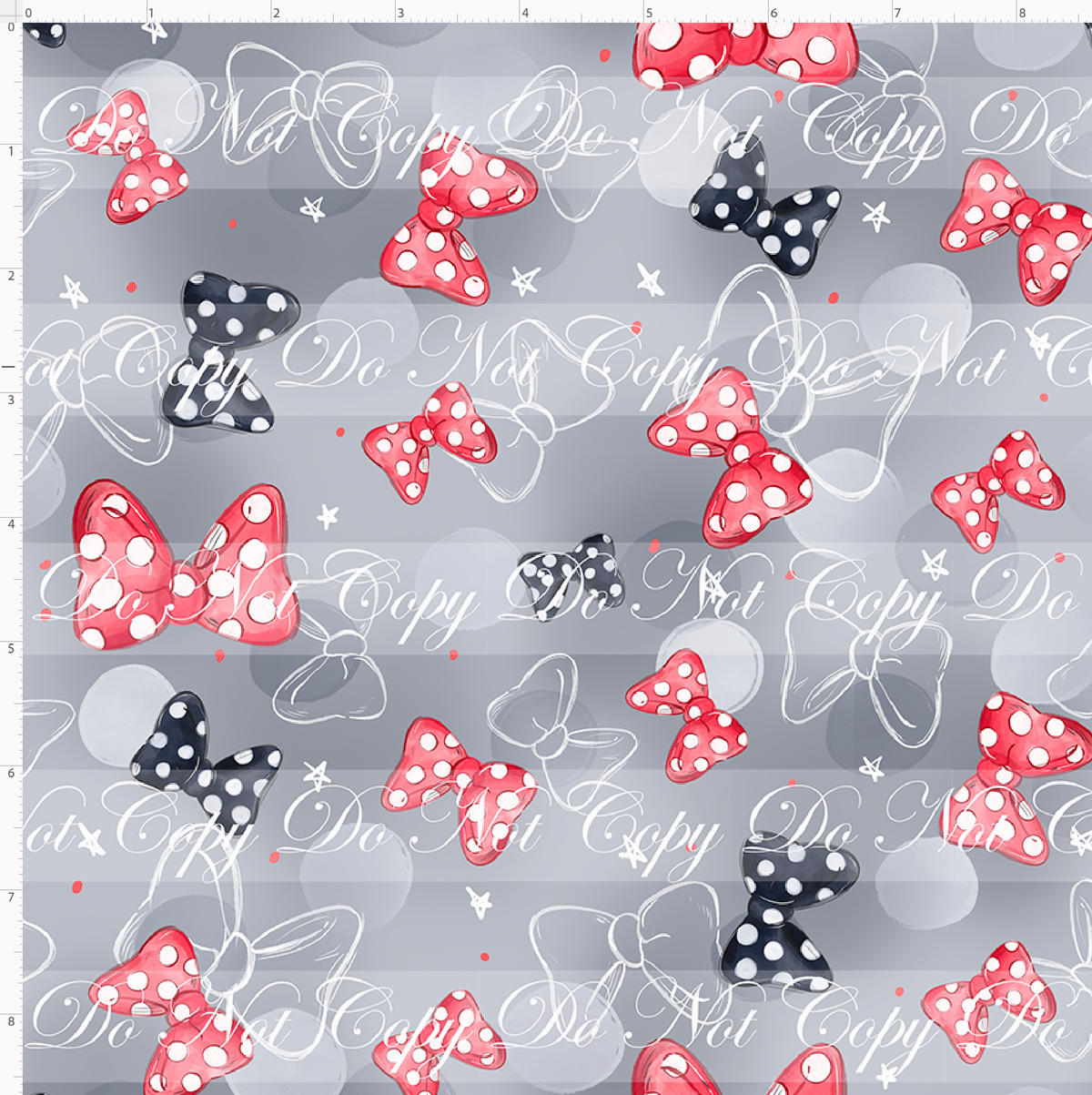 Mouse Park Day-Bows-Grey- Small Scale