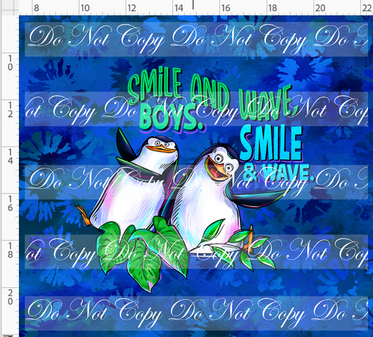 Move It Move It - Panel - blue purple - penguins - adult