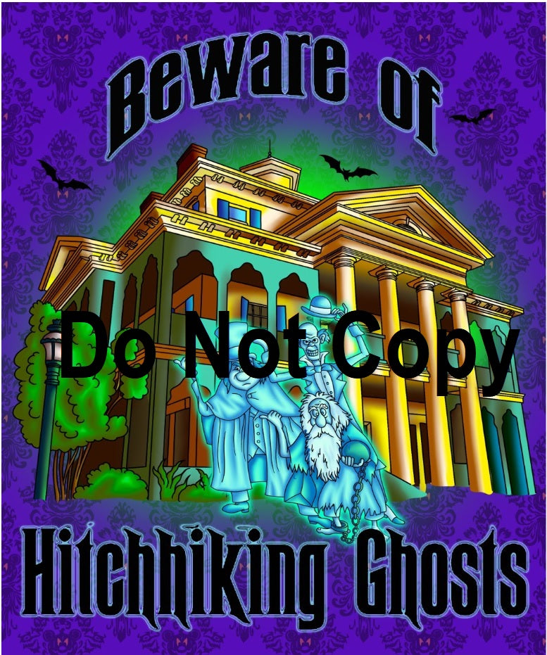 Not So Haunted Halloween - HITCHHIKING GHOST - Full Size Blanket Panel 58W x 72H